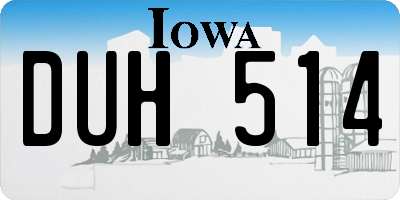 IA license plate DUH514