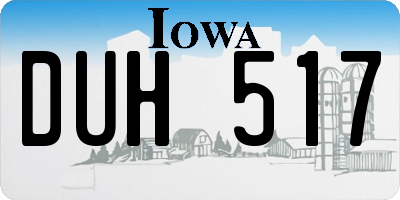 IA license plate DUH517