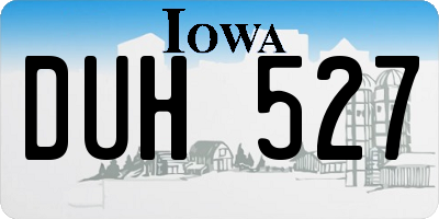 IA license plate DUH527