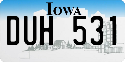 IA license plate DUH531
