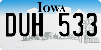 IA license plate DUH533