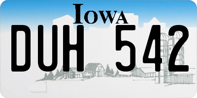 IA license plate DUH542