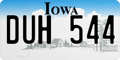 IA license plate DUH544