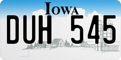 IA license plate DUH545