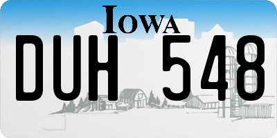 IA license plate DUH548