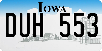 IA license plate DUH553