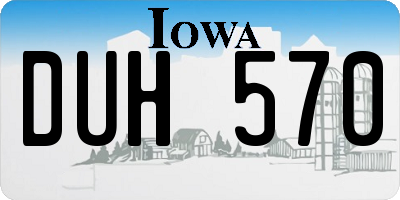 IA license plate DUH570