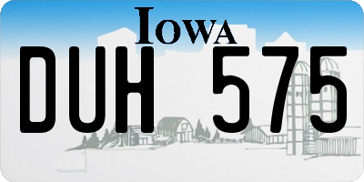IA license plate DUH575