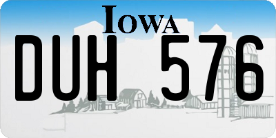 IA license plate DUH576