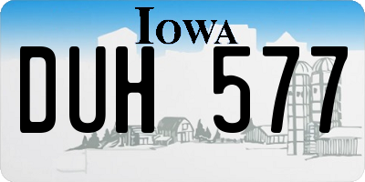 IA license plate DUH577