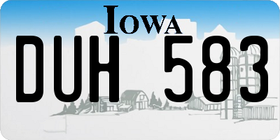 IA license plate DUH583