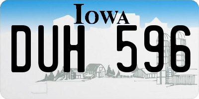 IA license plate DUH596
