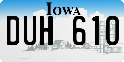 IA license plate DUH610