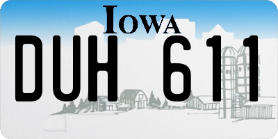 IA license plate DUH611