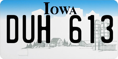 IA license plate DUH613