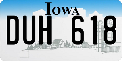 IA license plate DUH618
