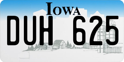 IA license plate DUH625