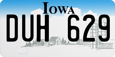 IA license plate DUH629