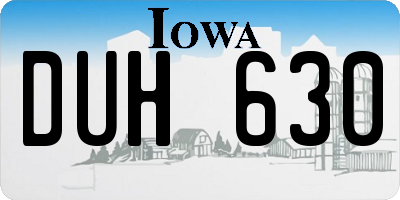 IA license plate DUH630