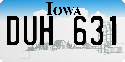 IA license plate DUH631
