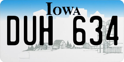 IA license plate DUH634