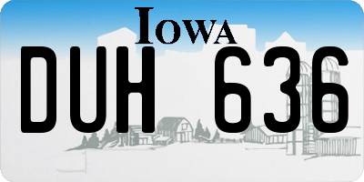 IA license plate DUH636