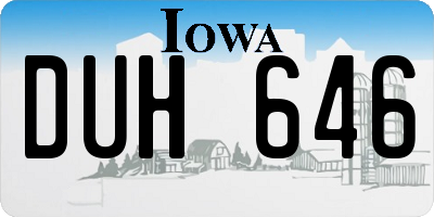 IA license plate DUH646