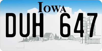 IA license plate DUH647