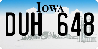 IA license plate DUH648
