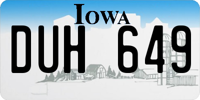 IA license plate DUH649