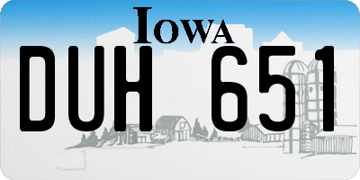 IA license plate DUH651