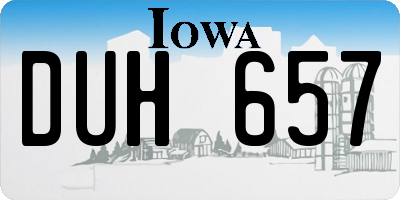 IA license plate DUH657