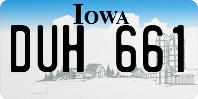 IA license plate DUH661