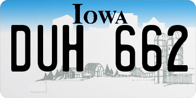 IA license plate DUH662