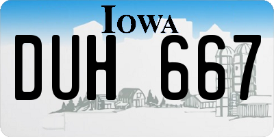 IA license plate DUH667