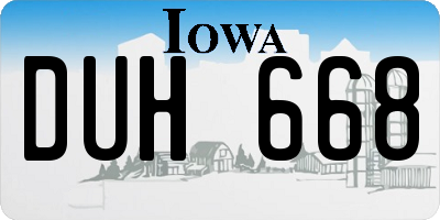 IA license plate DUH668