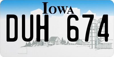 IA license plate DUH674