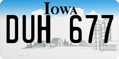 IA license plate DUH677