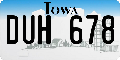 IA license plate DUH678