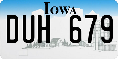 IA license plate DUH679