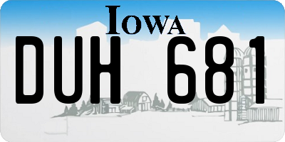 IA license plate DUH681