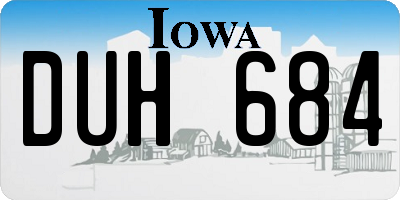 IA license plate DUH684