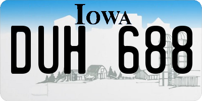 IA license plate DUH688