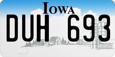 IA license plate DUH693