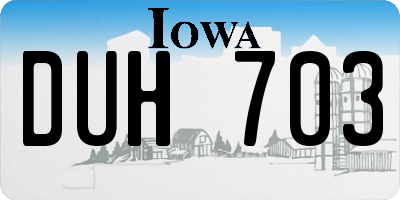 IA license plate DUH703