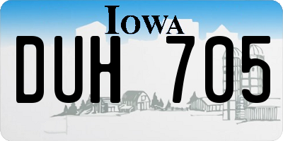 IA license plate DUH705