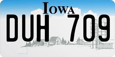 IA license plate DUH709