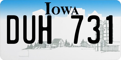 IA license plate DUH731