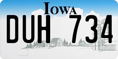 IA license plate DUH734