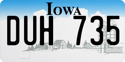 IA license plate DUH735